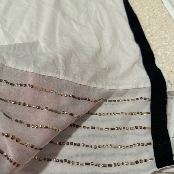 3x25* J. Crew Embellished Beaded Silk Hem Tank Top Off White (flaws) - Picture 9 of 16